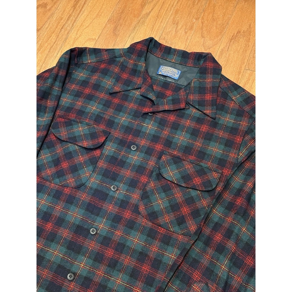Vintage EUC Pendleton Board Shirt Loop Collar Mens XL Plaid Wool USA - Picture 2 of 10